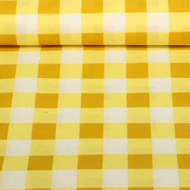 Beschichtete Baumwolle Karo Gelb