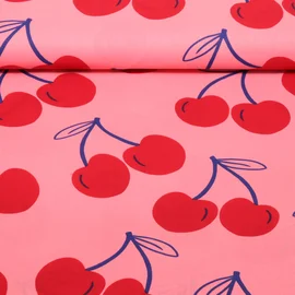 Beschichtete Baumwolle Kirschen Rosa