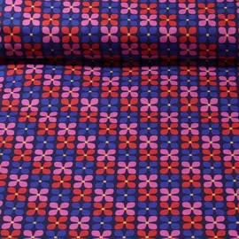 Beschichtete Baumwolle - Kleine Blumen Blau