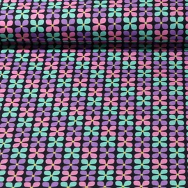 Beschichtete Baumwolle - Kleine Blumen Lila