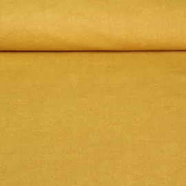 Beschichtete Baumwolle Leinenoptik Curry