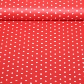 Beschichtete Baumwolle Punkte Rot