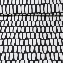 Beschichtete Baumwolle Schwarz Weiss