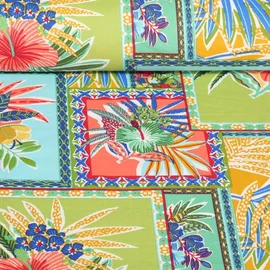 Beschichtete Baumwolle Tropische Blumen Multicolor