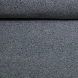 Bio Baumwoll Fleece "Tabea" Uni Dunkelgrau Melange