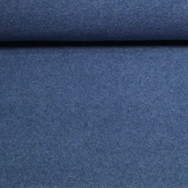 Bio Baumwoll Fleece "Tabea" Uni Jeansblau Melange