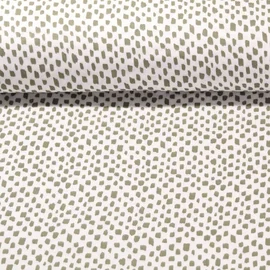 Bio Baumwoll Musselin Striche Ecru Grün