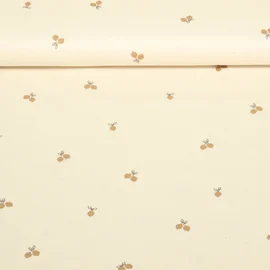 Bio Baumwoll-Popeline Natural Früchte Natur