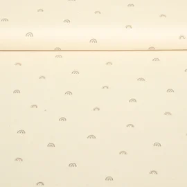 Bio Baumwoll-Popeline Natural Regenbögen Natur