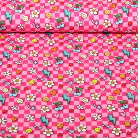 Bio Baumwoll-Satin "Choose your Vibe" Be You Pink