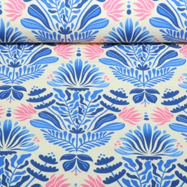 Bio Canvas "Southern Ease" Sunlit Botanica Beige Blau