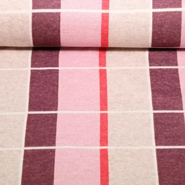 Bio Jacquard Jersey "Gleam" Suncheck Bordeaux