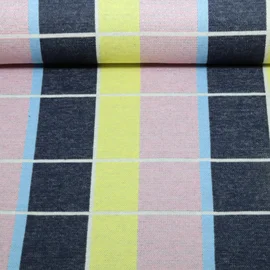 Bio Jacquard Jersey "Gleam" Suncheck Navy