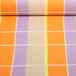 Bio Jacquard Jersey "Gleam" Suncheck Orange