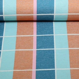 Bio Jacquard Jersey "Gleam" Suncheck Petrol