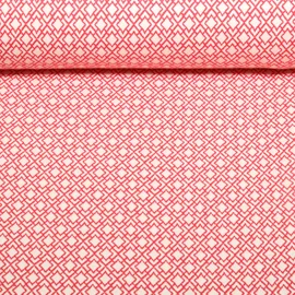 Bio Jacquard Jersey "Gleam" Tiny Tango Knit Rot