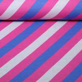 Bio Jacquard Jersey "Queen of Hearts" Royal Candy Stripes Pink