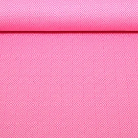 Bio Jacquard Jersey "Southern Ease" Mosaic Knit 3D Rosa
