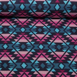 Bio Jacquard Jersey "Western Fairy Tales" Plaid Blau