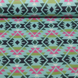 Bio Jacquard Jersey "Western Fairy Tales" Plaid Türkis