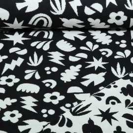 Bio Jacquard Jersey"Southern Ease" Good Omens Doubleface Schwarz