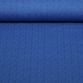Bio Jacquard Jersey"Southern Ease" Mosaic Knit 3D Blau