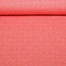 Bio Jacquard Jersey"Southern Ease" Mosaic Knit 3D Rot
