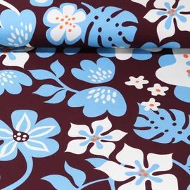 Bio Jersey Digitaldruck Al Lago Fiori Dunkelrot