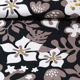 Bio Jersey Digitaldruck Al Lago Fiori Schwarz