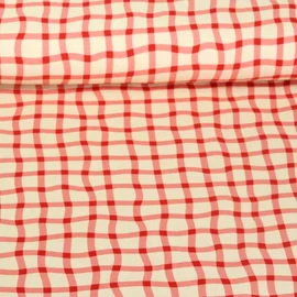 Bio Jersey Hamburger Liebe Picknick Check Rot