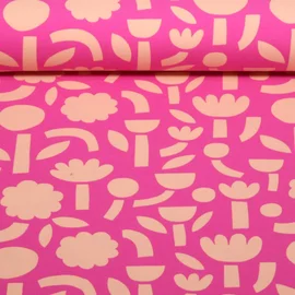Bio Jersey Jennifer Bouron Blumen Abstrakt Fuchsia