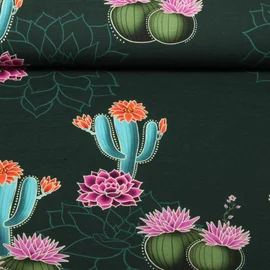 Bio Jersey "Western Fairy Tales" Prairie Blossom Grün