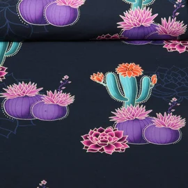 Bio Jersey "Western Fairy Tales" Prairie Blossom Navy