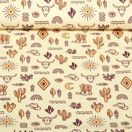 Bio Jersey "Western Fairy Tales" Yeehaw Ecru