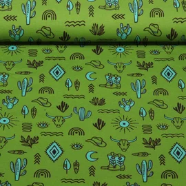 Bio Jersey "Western Fairy Tales" Yeehaw Grün