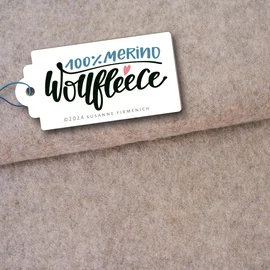 Bio Merino Wollfleece Dunkles Beige Melange 