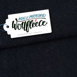 Bio Merino Wollfleece Schwarz Melange 