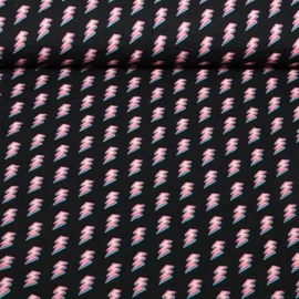 Bio Musselin Glatt "Choose your Vibe" Power Schwarz