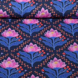 Bio Musselin Glatt "Queen Of Hearts" Lotus Royal Navy