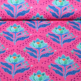 Bio Musselin Glatt "Queen Of Hearts" Lotus Royal Pink