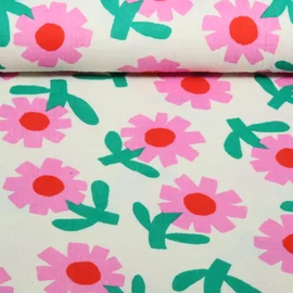 Bio Musselin Jennifer Bouron Blumen Natur Pink