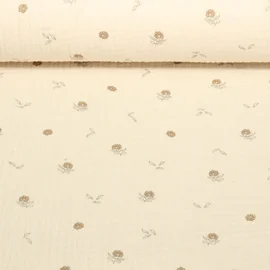 Bio Musselin Natural Blümchen Natur