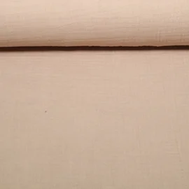Bio Musselin Triple Uni Dunkelbeige