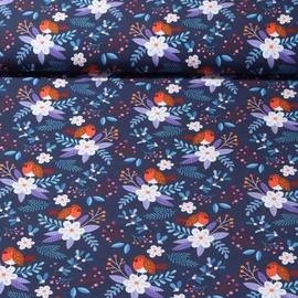 Bio-Popeline Hamburger Liebe "Christmas Birds" Navy