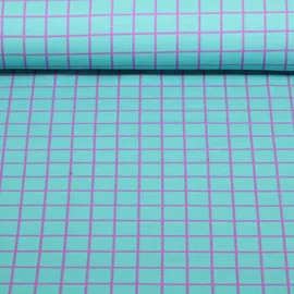 Bio Sommersweat "Beetles & Bugs" Grids Türkis