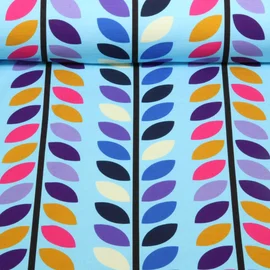Bio Sommersweat "Beetles & Bugs" Moonflower Blau
