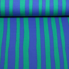 Bio Sommersweat French Terry Jennifer Bouron Streifen Blau Grün