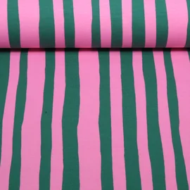 Bio Sommersweat French Terry Jennifer Bouron Streifen Grün Rosa