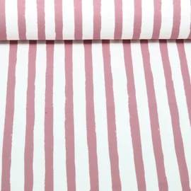Bio Sommersweat Gemalte Streifen Ecru Mauve