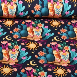Bio Sommersweat "Western Fairy Tales" Cowgirls Blau